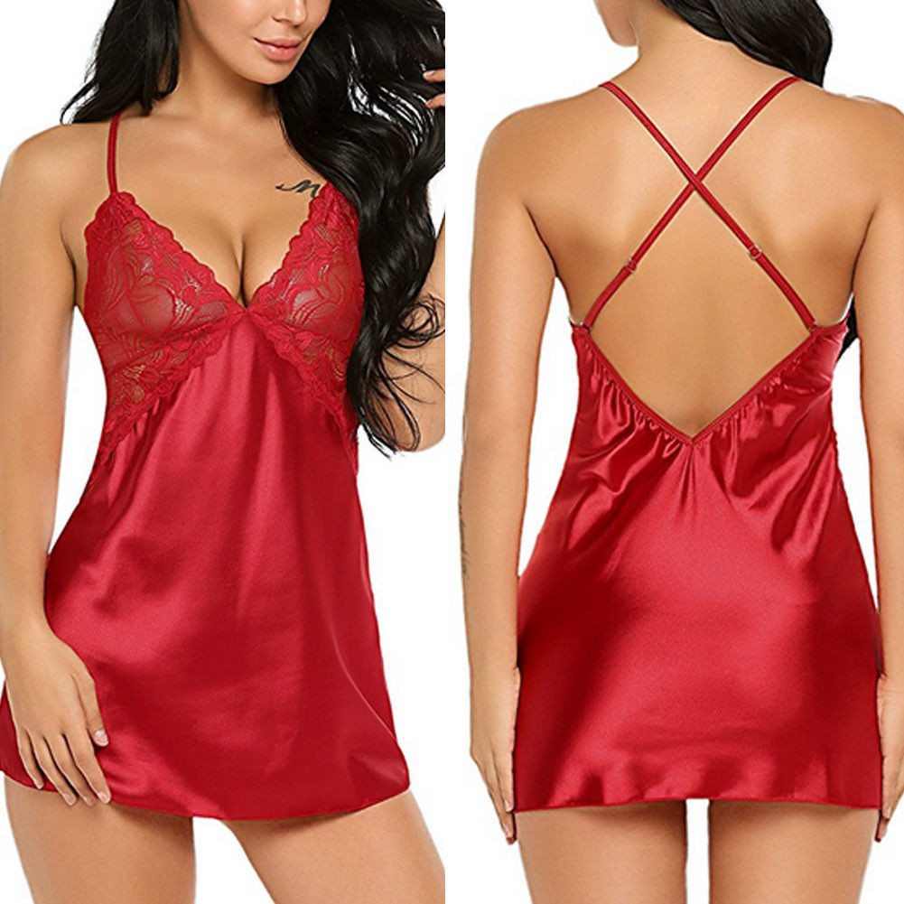 Nuisette satin dos croisé-Velonjara-Secret