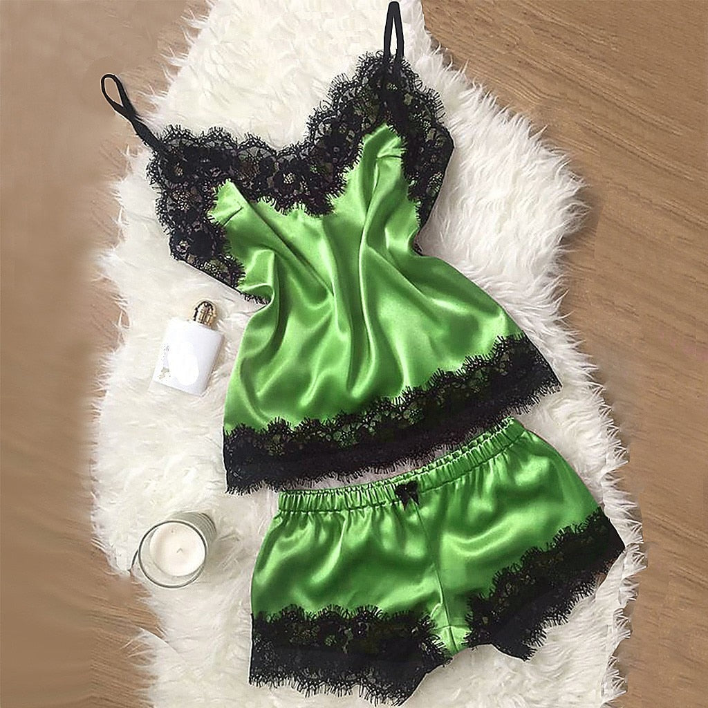 Pyjama en satin 2pcs, 3pcs-Velonjara-Secret
